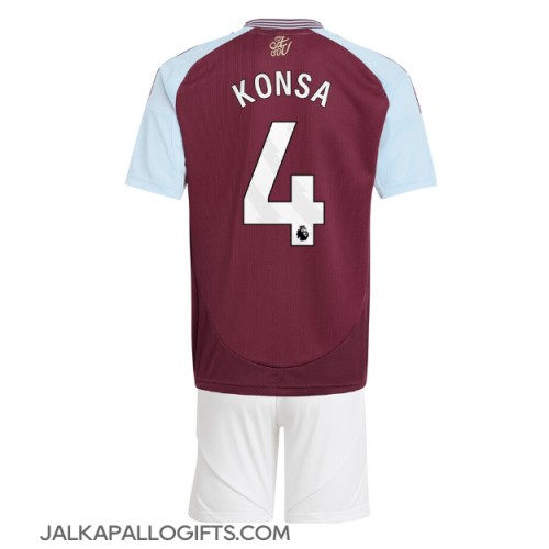 Aston Villa Ezri Konsa #4 Koti Peliasu Lasten 2024-25 Lyhythihainen (+ Lyhyet housut)